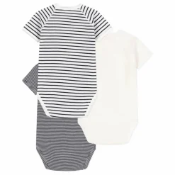 Lot 3 Bodies Naissance Rayés | Bleu marine