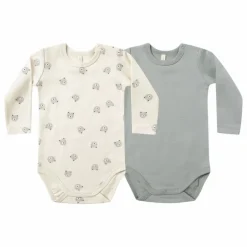 Lot 2 Bodies Ours Coton Bio | Bleu gris