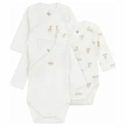 Lot 3 Bodies Oursons Coton Bio | Blanc