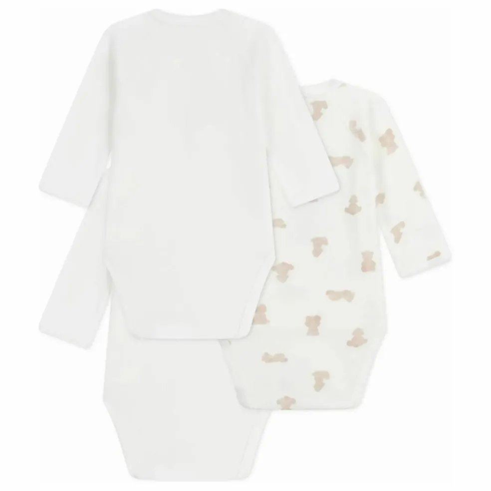 Lot 3 Bodies Oursons Coton Bio | Blanc