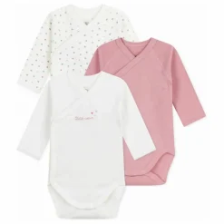 Lot 3 Bodies Petit Cœur Coton Bio | Ecru