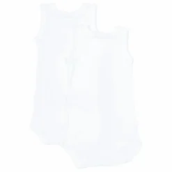 Lot 2 Bodies Sans Manche Coton Bio | Blanc