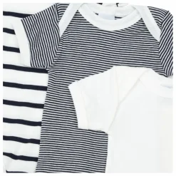 Lot 3 Bodies Sans Manches Marinière Coton Bio | Bleu