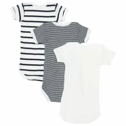 Lot 3 Bodies Sans Manches Marinière Coton Bio | Bleu