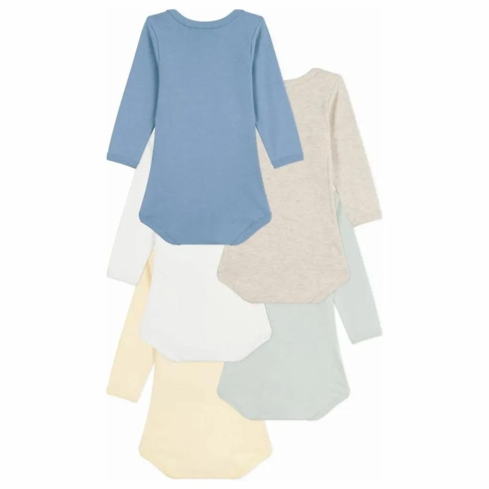Lot 5 Bodies Semainier Coton Bio | Jaune