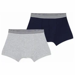 Lot 2 Boxers Bande Rayée | Gris chiné