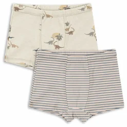 Lot 2 Boxers Dinosaures Coton Bio | Beige