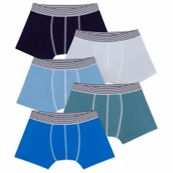 Lot 5 Boxers Unis Coton Bio | Bleu