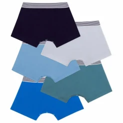 Lot 5 Boxers Unis Coton Bio | Bleu