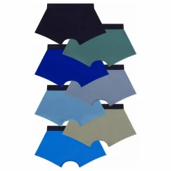 Lot 7 Boxers Unis Coton Bio | Bleu