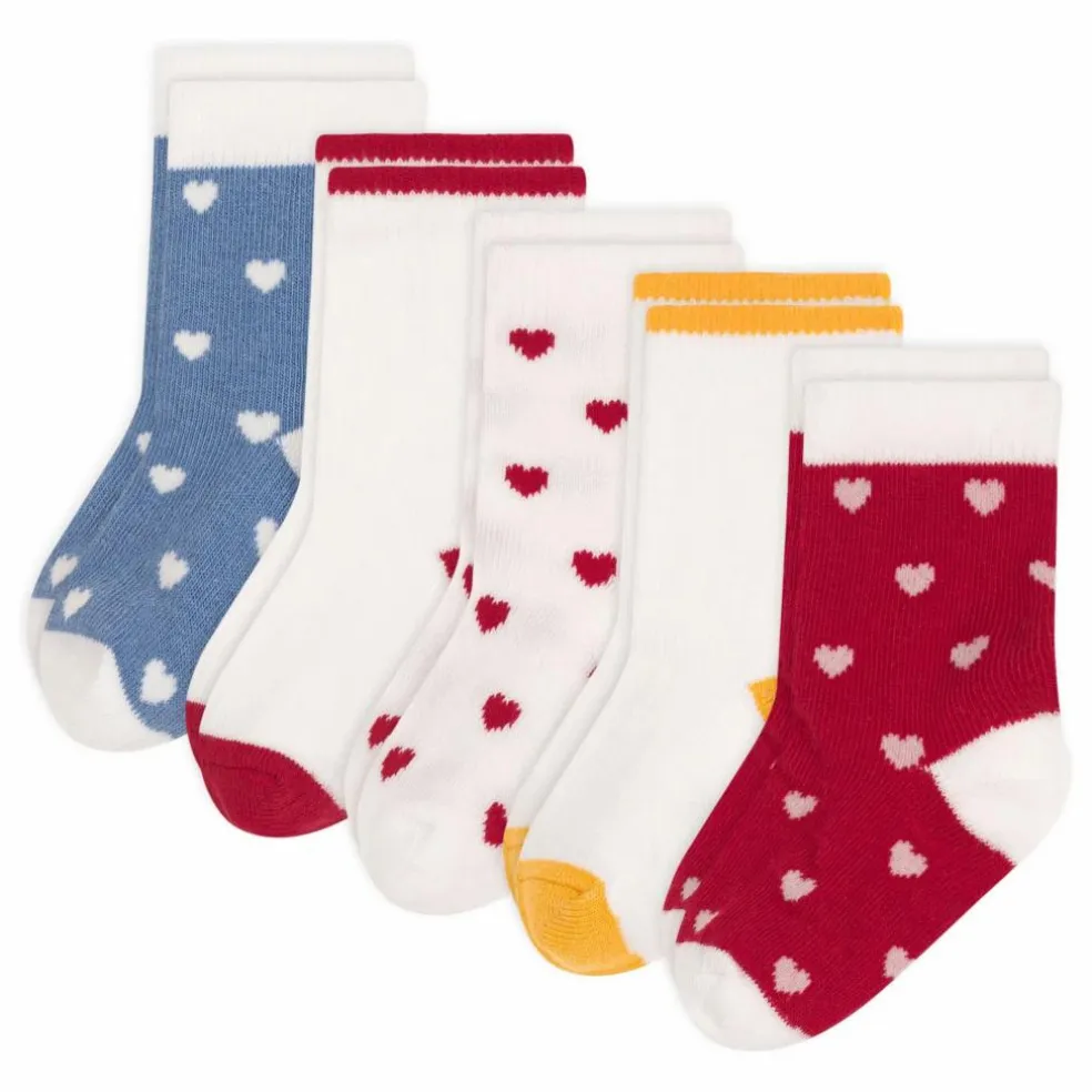 Lot 5 Chaussettes Cœur | Ecru