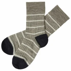 Lot 2 Chaussettes Rayure Fine Laine | Noisette