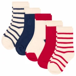 Lot 5 Chaussettes Rayures Bébé | Beige