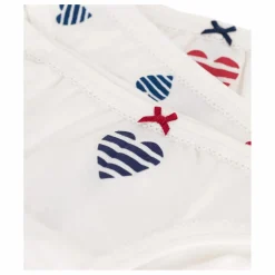Lot 3 Culottes Cœur Rayé Coton Bio | Ecru