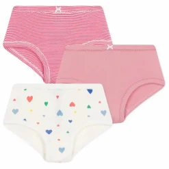 Lot 3 Culottes Cœurs Coton Bio | Rose