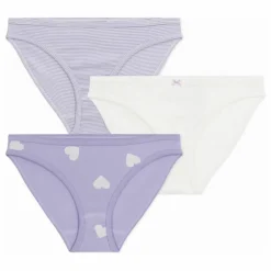 Lot 3 Culottes Cœurs Coton Bio | Blanc