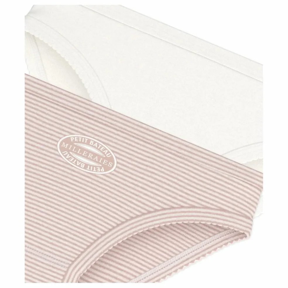 Lot 2 Culottes Rayées Coton Bio | Vieux Rose