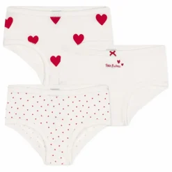 Lot 3 Culottes Taille Haute Cœurs | Blanc
