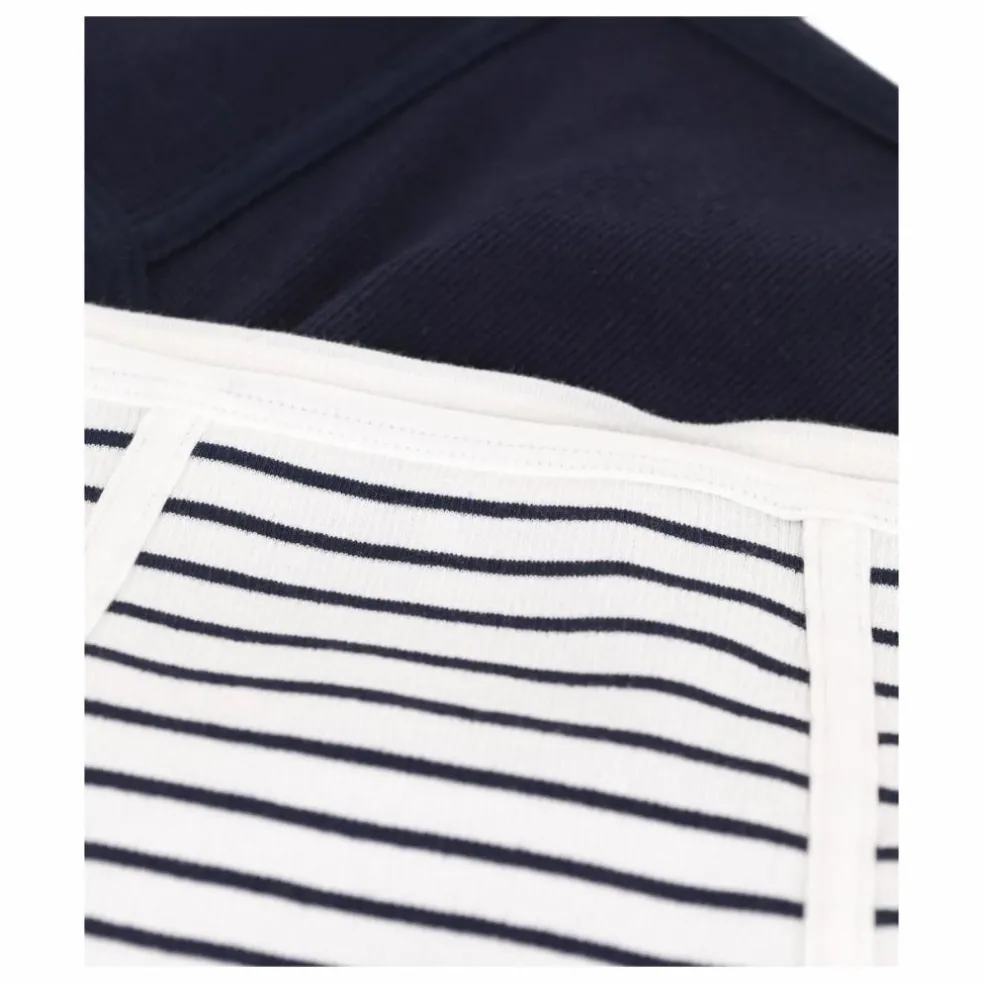 Lot 2 Culottes Tailles Hautes Rayées Coton Bio | Bleu marine
