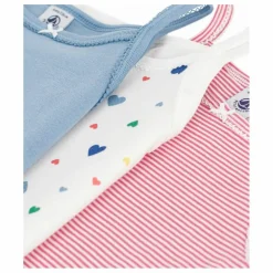 Lot 3 Débardeurs Cœurs Coton Bio | Rose
