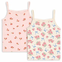 Lot 2 Débardeurs Fleuris Coton Bio | Rose pâle