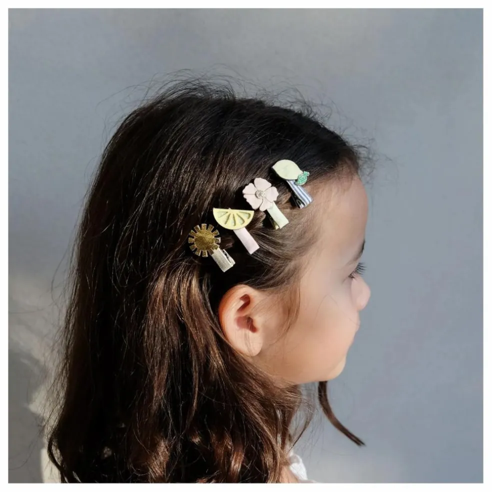 Lot 8 Mini Barrettes Amalfi | Jaune