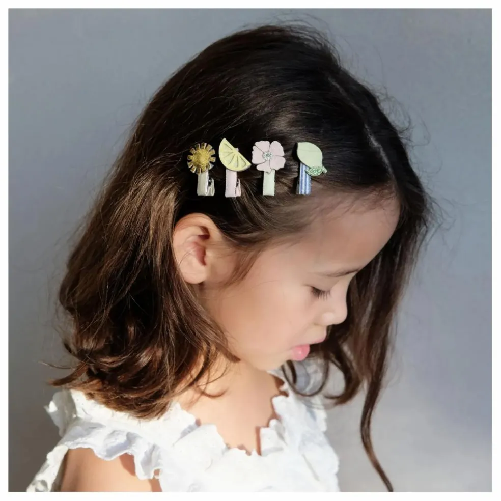 Lot 8 Mini Barrettes Amalfi | Jaune