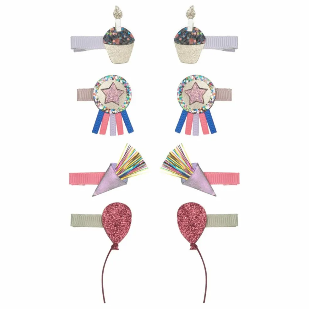 Lot 8 Mini Barrettes Birthday | Rose