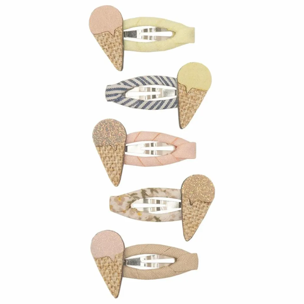 Lot 5 Mini Barrettes Glace | Beige