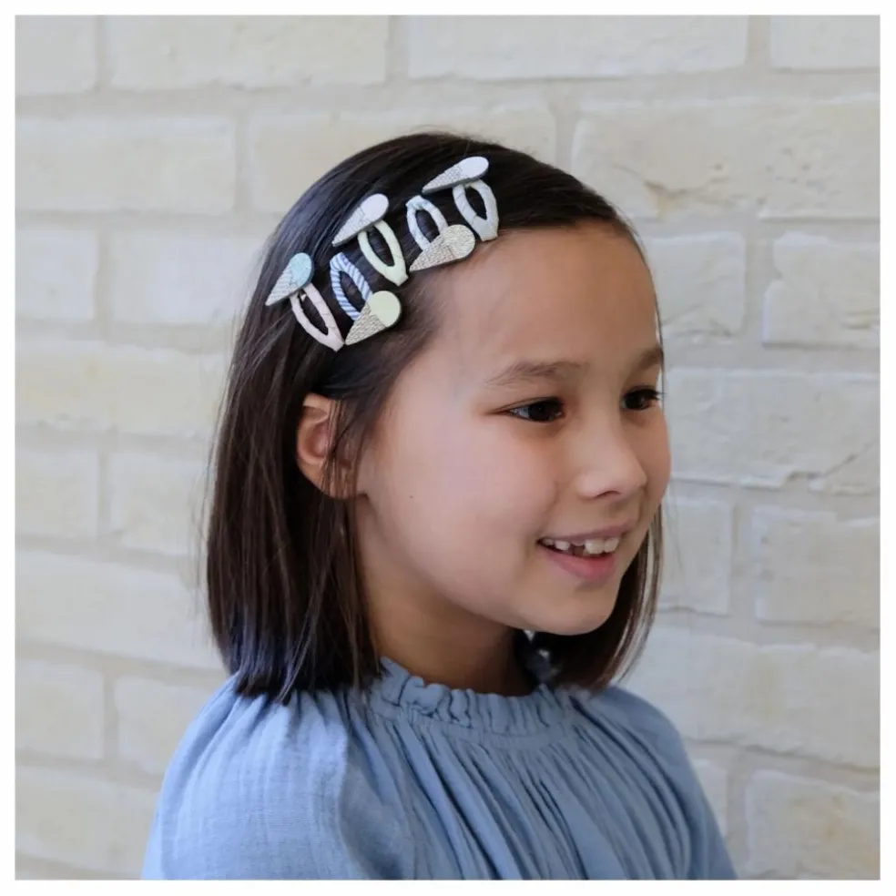 Lot 5 Mini Barrettes Glace | Beige