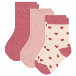 Lot 3 Paires Chaussettes Cœurs Bébé | Sauge