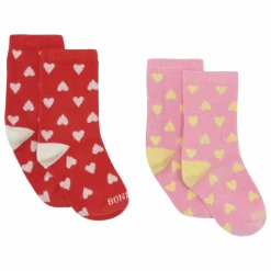 Lot 2 Paires de Chaussettes Cœurs | Rose