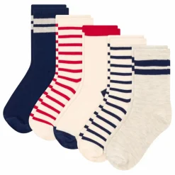 Lot 5 Paires de Chaussettes Rayées | Ecru