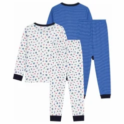Lot 2 Pyjamas Bords Contrastés | Bleu