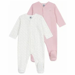 Lot 2 Pyjamas Cœurs Coton Bio | Blanc