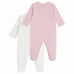 Lot 2 Pyjamas Cœurs Coton Bio | Blanc
