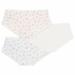 Lot 3 Shorties Cœurs Coton Bio | Blanc