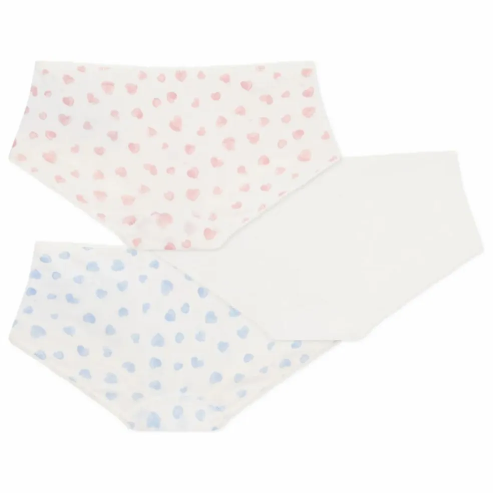 Lot 3 Shorties Cœurs Coton Bio | Blanc