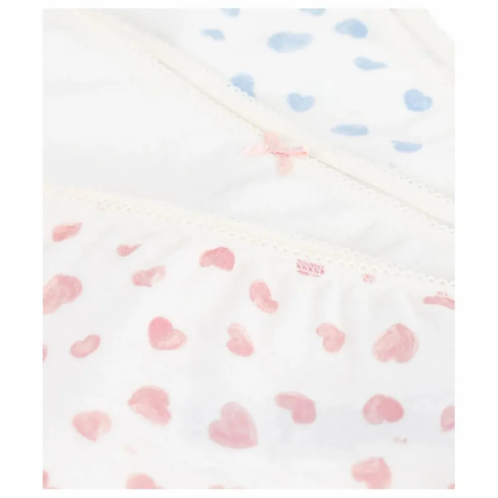 Lot 3 Shorties Cœurs Coton Bio | Blanc