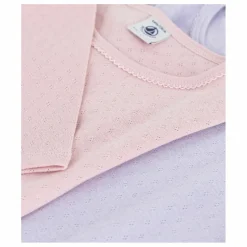 Lot 2 T-shirts Pointelle Coton Bio | Rose