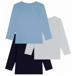 Lot 3 T-shirts Unis Coton Bio | Bleu