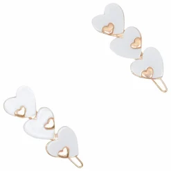 Lot de 2 Barettes Cœurs | Ecru