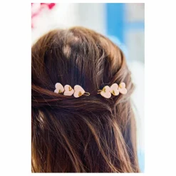 Lot de 2 Barettes Cœurs | Rose pâle