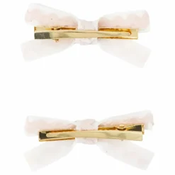 Lot de 2 Barettes Hibiscus Paillettes | Ecru