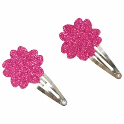 Lot de 2 Barettes Hibiscus Paillettes | Rose