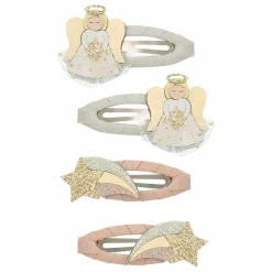 Lot de 4 Barrettes Angel | Doré