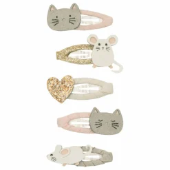 Lot de 5 Barrettes Chat | Rose