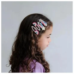 Lot de 4 Barrettes Disco Rainbow | Doré
