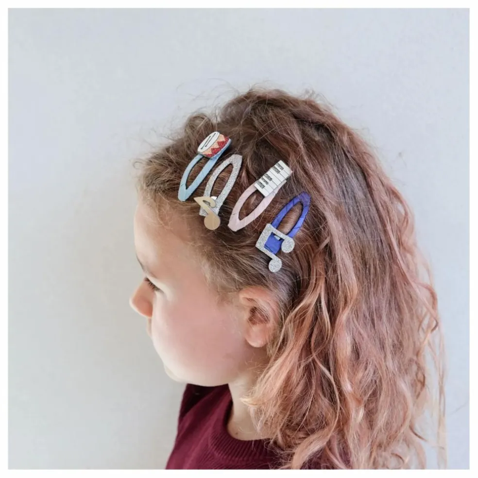 Lot de 4 Barrettes Music | Doré