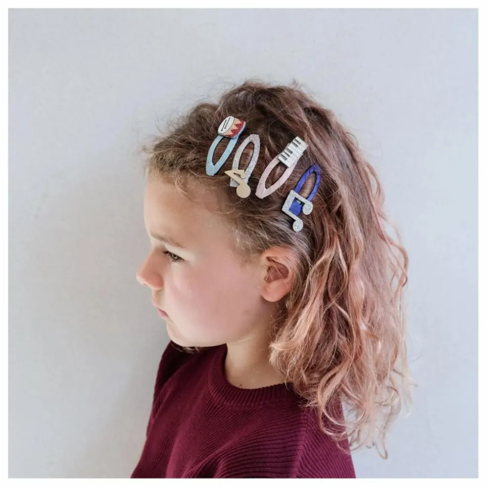 Lot de 4 Barrettes Music | Doré